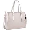 NEWHEY Borsa Donna Borsa Lavoro Donna Borsa per Laptop da 15,6 Pollici Grande Borsa a Tracolla per Computer da Impermeabile in Pelle PU Borsa Tote Beige