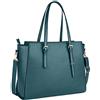 NEWHEY Borsa Lavoro a Tracolla Donna, Porta PC 15.6 Pollici Grande, Impermeabile in Pelle PU Tote Shopper Verde Scuro