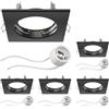 ledscom.de 5 pezzi Telaio da incasso a soffitto Telaio da incasso RIR nero opaco angolare (LED/alogeno/GU10/MR16/PAR16/50mm) incl. presa GU10