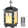 Staymoment Lampada per tomba resistente agli agenti atmosferici con candela LED: lanterna per cimitero, portacandele da esterno, lampada per tomba, decorazione per tomba, nero, metallo