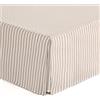 GAMUSI Copri letto 100 x 190 / 200 cm con rete per letto da 100 cm, colore a righe beige