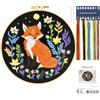 JSRQT Kit Ricamo Volpe per Principianti Adulti Bambini, Kit di Avviamento Punto Croce a Mano per Amanti Artigianato, Decorazione Fai da Te per Casa