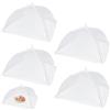 POPAPIE Coprivivande 4 Pezzi Ombrellini Coprivivande 32 x 32 cm Copri Cibo da Mosche Coprivivande a Rete Pieghevole Coprivivande in Rete per Picnic Campeggio Cibo BBQ Feste Buffet,Bianco