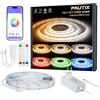 PAUTIX Striscia LED COB RGB+CCT 2700K-6500K Bianco Regolabile 5M,Dimmabile e Colorabile COB LED Strip con Telecomando RF e Controllo APP,LED Striscia per Cucina,Soffitti,Feste e Progetti di DIY
