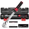 VANPO Chiave Dinamometrica Bici, 1-25NM, Precisione ±3%, 32 Pezzi 1/4" Chiavi Dinamometriche Set con Torx, Phillips, Taglio, Esagonale, Pozidriv per Bici da Strada e Montagna, Moto