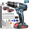 ponoseu Avvitatore a Batteria 21V Trapano Avvitatore Batteria Avvitatore Elettrico con 61 Set di Accessori, Spazzola con Set di Pulizia,Vite, Foratura, Calcestruzzo.