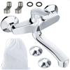 VOLTIX Miscelatore Lavello Cucina con Girevole, Rubinetto a Muro Cromato, Miscelatore da Parete per Cucina, Design Moderno e Salvaspazio