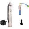 SHYLIYU Pompe Acqua Sommerse per Pozzi Profondo 220V 1800L/H 0.37KW Elettrica Pompa a Immersione a Vite in Acciaio Inox Profondità Fino a 86m per Uso Industriale e Domestic 4