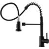 Zeffrary Miscelatore da cucina estraibile, lavello da cucina, rubinetto, lavello da cucina, girevole a 360°, miscelatore monocomando in acciaio inox ad alta pressione, acciaio inox SUS304 (nero)