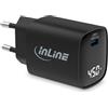 InLine Caricatore USB, 1 porta, display digitale con consumo energetico, 1 x USB-C, GaN, 45 W, caricatore rapido, PD3.0, alimentatore per iPhone/Pro/mini, Samsung e altro ancora, nero, 31551