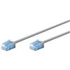 goobay Cavo patch CAT 6A, slim/ultra flessibile, RJ45, CAT 6A, U/UTP CU/sottile Ethernet con connettori corti/LSZH, 10 Gbps, protezione antipiega/grigio 15 m / 74228