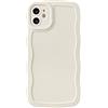Caseative Custodia per iPhone 11, custodia morbida in tinta unita con telaio ondulato (bianco)
