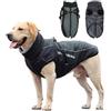 Acxilexy Giacca Invernale Calda Cani, Cappotto Impermeabile con Strisce Riflettenti, Cappotto per Cani di Tessuto Oxford e Cotone, Grigio, 2XL