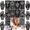 XMASIR 16 pezzi Tatuaggio Kit 79 pezzi Luce Tatuaggio temporaneo Tatuaggio mani arabo indiano Ragazza