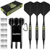 MageRabbit Set di 3 freccette con punta morbida + alette modellate resistenti, set di freccette in plastica con 30 punte morbide extra + scatola per il trasporto, freccette elettroniche, freccette per
