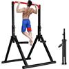 DOBESTS Power Tower Dip Station,Pieghevole Barra per trazioni autoportante，Regolabile MultifunKtional Pull Up Station Attrezzi Palestra Casa,Attrezzatura per Allenamento della Forza（011，red）