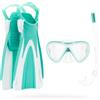 Cressi Seashell Seekers Set per Snorkeling Junior S/M (2/7 Anni) con Pinne Corte, Maschera in Vetro Temperato Antiappannamento e Boccaglio Secco Ergonomico per Mare e Piscina