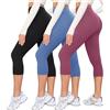 BAYDI VALANDY Creamlush Capri Leggings da donna, a vita alta, a 3/4, per yoga, pilates, tempo libero, tutti i giorni, Blu Navy/Nero, S-M