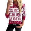 Demegimi Maglioni Natalizi Pullover Natale Maglietta a Manica Lunga Donna Maglione Natalizio Fiocco Neve Alce Girocollo Donna a Maniche Lunghe Maglione Festa Natale