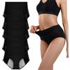 Lohhbve Ragazze Donne Mutandine Antiperdite con Tasca di Stoccaggio Periodo Knickers 5 Pack Cotone Mid Waist Menstrual Slip Biancheria Intima