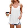 Bipily Canotte da Donna Estiva Camicette Elegante Senza Maniche Camicie Casual Loose Fit Gilet Canotte Donna Spaghetti Strap Bluse (Bianco,M)