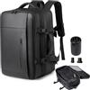Venchin Zaino da Viaggio con Sottovuoto Incorporato, Zaino 45x36x20 per Easyjet, Grande Espandibile Airbag Travel con Pompa 30 Litri - 50 Litri Multitasche Laptop 15.6 Pollici Donna Uomo - Nero