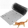 Yimomoyi Spuntoni anti-gatto 30 x 200 cm, tappetino in plastica con spuntoni, tappetino anti-gatto con spuntoni, rete deterrente per animali domestici con 10 picchetti a forma di U per giardino, recinzione