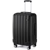 KONO Valigia Grande Alta Capacità 94 Litri Leggera ABS Valigia Trolley con 4 Ruote (Nero, L-75cm)