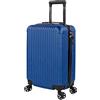 ITACA - Bagaglio A Mano Rigido Leggero Bagaglio A Mano 55X40X20 con 4 Ruote Silenziose Trolley Cabina Viaggio Aereo Ergonomico Durevole. Compatibile Ryanair, Blu