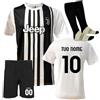 JUVENTUS Campionato Calcio Serie A Maglia e Pantaloncino Nero o Bianco, Vestibilita Atletica, Personalizzabile con Nome e Numero
