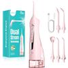 COSLUS C20 Idropulsore Dentale Portatile Senza Fili, 300 ML Irrigatore Idropulsore Ricaricabile Foppio Flusso Impermeabile IPX7 Water Orale Flosser Pulizia Denti Ideale per Viaggi a Casa Rosa Chiaro