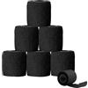 KATLKIU 6 Rotoli Benda Elastica Autoadesiva, Bendaggio Autoadesivo Traspirante, Fasciatura Coesiva per Sport e Uso Medico, per Ginocchio, Caviglia, Braccia e Mani (nero, 5CM x 4.5M)