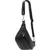 SH Leder ® Marie G528 - Maria G528 in vera pelle, unisex, per festival, viaggi, crossbody bag di medie dimensioni, 32 x 17 cm, Nero , Marsupio alla moda