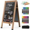 TOWON A-Board - Lavagna da marciapiede, Lavagnetta Magnetica, TOWON grande, 100 x 50 cm, con cavalletto per display a forma di A, su entrambi i lati, per esterni, marciapiede, bar, lavoro, matrimonio, nero