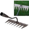 Generic Ironrake - Rastrello da giardino in acciaio al carbonio a 8 denti, rastrello in ferro per giardinaggio e diserbo, rastrello per diserbo in ferro resistente, rastrello per rimuovere il prato, attrezzi