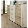Forte Beach Cassettiera con 2 ante e 4 cassetti, materiale in legno, rovere sabbia/bianco, 48 x 91,3 x 129,6 cm