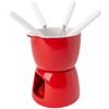 Cosy & Trendy Servizio per fonduta al cioccolato in porcellana, rosso, D11,5 cm-Include 4 forchette