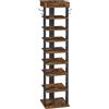 HOOBRO Scarpiera, Scaffale Portascarpe a 9 Ripiani, con Bordi Rialzati e 2 Ganci, Scaffale Portaoggetti, per Ingresso, Soggiorno, Camere da Letto, Marrone Vintage e Nero EBF81XJ01G2