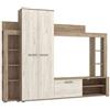 milani home NILA - parete attrezzata moderna colore rovere grigio bianco