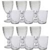 COSE DA CASA Set 12 Bicchieri 6 acqua 6 vino calici con piede in Vetro trasparente da tavola Eleganti Stile Raffinatezza in casa per Ogni Tavola e Occasione bar hotel ristorante