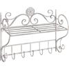 Beliani Appendiabiti con 5 ganci e Mensola Stile Vintage Bianco