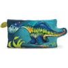 NICI Dino Snackilus Cuscino con motivo dinosauro, morbido e adatto a ragazzi, ragazze, neonati e amanti dei peluche, ideale per casa, asilo o in viaggio, 43 x 25 cm, blu - 61575