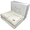 Tex family Coperta Matrimoniale Invernale 220x260 - 90% Lana Merinos + 10% Cashmere - Antipilling, Calda, Elegante, Made in Italy, Bianca