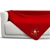 KASANOVA Coperta 130x160 cm con ricamo Schiaccianoci in pile rosso