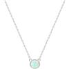 KristLand Collana Rotonda Opale Argento 925 Placcato Oro Gioiello Donna Regalo Bijoux Eleganti