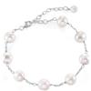 JFUME Bracciali di perle per le donne 925 argento sterling placcato in rodio con 8-9 mm bianco coltivato braccialetto di perle d'acqua dolce 7.5inches regolabile