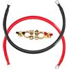 CarBole Cavi Batteria 35mm² 2AWG, 50cm, Cavo Inverter Batteria, per 12/24V | Fili di Rame Stagnato, Terminali di Rame Stagnato, Eccellente Conducibilità Elettrica, per Automobili e Dispositivi