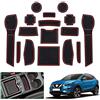 GAFAT 2018-2021 Nisan Qashqai J11 Tappetino antiscivolo in gomma per console centrale, scatola di stoccaggio, tappetino con cuciture per porte (rosso)