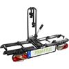 EUFAB 12012LASON - Portabici Poker-F Plus, esclusivo su Amazon con telaio bloccabile, adatto per bicicletta elettrica, completamente premontato, per 2 biciclette, per gancio di traino, colore: Nero