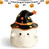 Sykerout Tazza Fantasma di Halloween con Coperchio in Ceramica | Tazza da Caffè, Regalo Spaventoso, Bicchiere d'Acqua Strano per Bevande Fredde e Calde